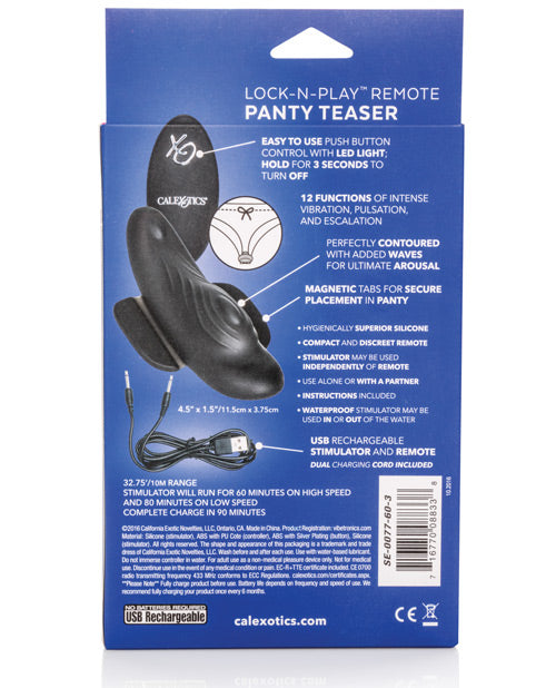 Lock-N-Play Remote Panty Teaser - Black - Empower Pleasure