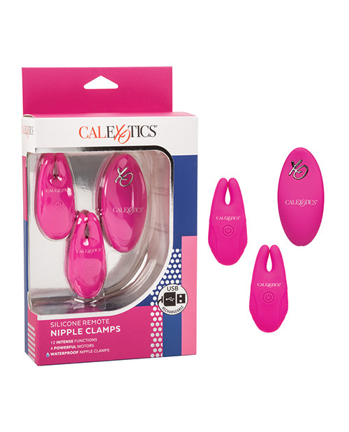 Silicone Nipple Clamps w/Remote - Assorted Colors - Empower Pleasure