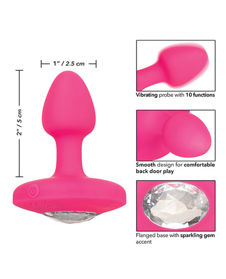 Cheeky Gems Small Rechargeable Vibrating Probe - Pink - Empower Pleasure