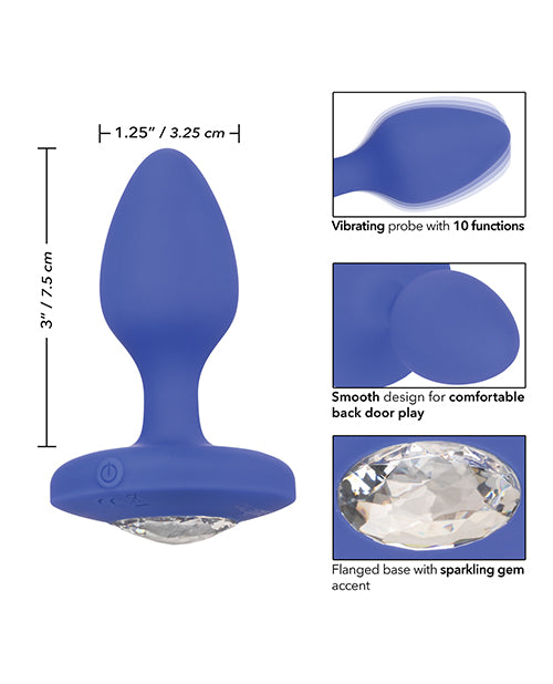 Cheeky Gems Medium Rechargeable Vibrating Probe - Blue - Empower Pleasure