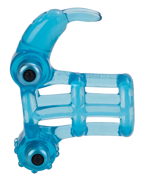 Basic Essentials Double Trouble Vibrating Support System - Blue