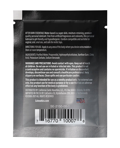 After Dark Essentials Water-Based Personal Lubricant Sachet - .08 oz - Empower Pleasure