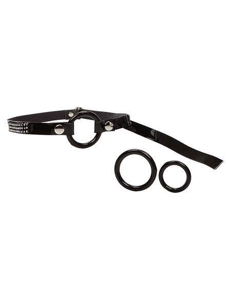 Bound by Diamonds Open Ring Gag - Black - Empower Pleasure
