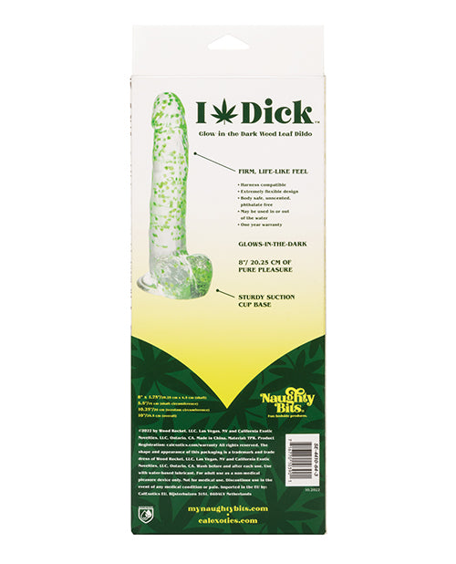 Naughty Bits I Leaf Dick Glow In The Dark Weed Leaf Dildo - Empower Pleasure