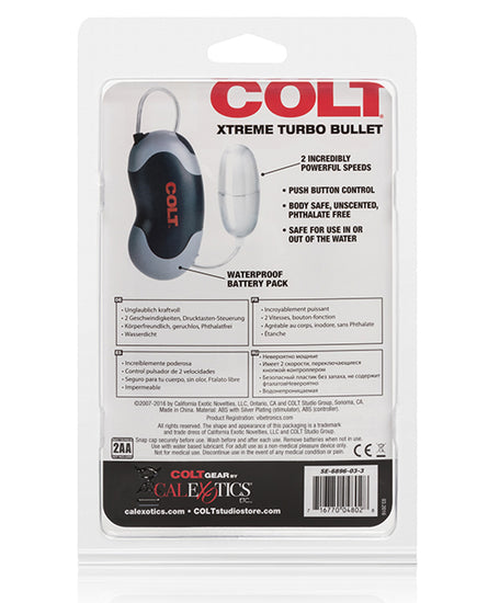 COLT Xtreme Turbo Bullet Power Pack Waterproof - 2 Speed Silver - Empower Pleasure