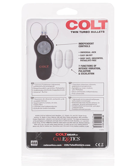 COLT 7-Function Twin Turbo Bullets - Silver - Empower Pleasure