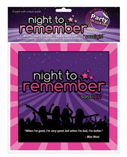 Night to Remember Standard 6.5" Napkins - Purlpe Pack of 10 by sassigirl - Empower Pleasure