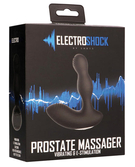Shots Electroshock E-Stimulation Vibrating Prostate Massager - Black - Empower Pleasure