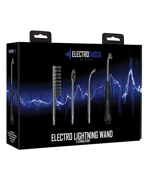 Shots Electroshock Lightning Wand - Black - Empower Pleasure