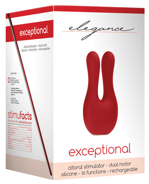 Shots Elegance Exceptional Clitoral Stimulator - 10 Function Red