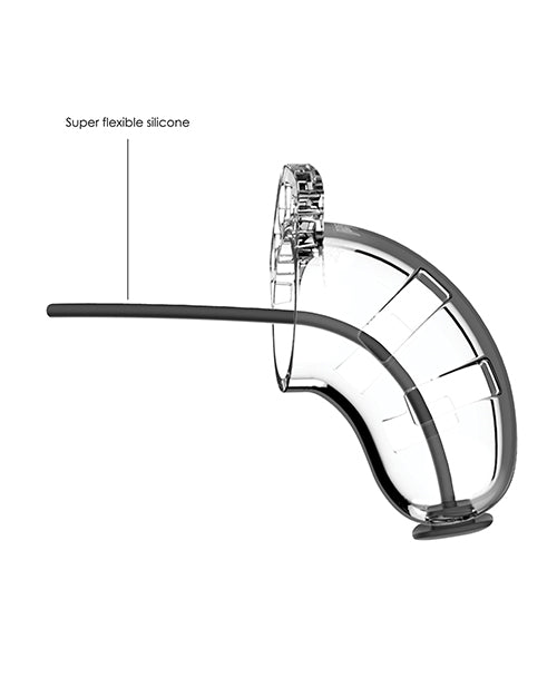 Shots Man Cage 3.5" w/Silicone Urethral Sounding - Clear - Empower Pleasure