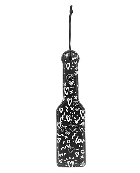 Shots Ouch Love Street Art Fashion Printed Paddle - Black - Empower Pleasure