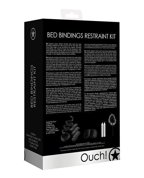 Shots Ouch Bed Bindings Restraint Kit - Black - Empower Pleasure