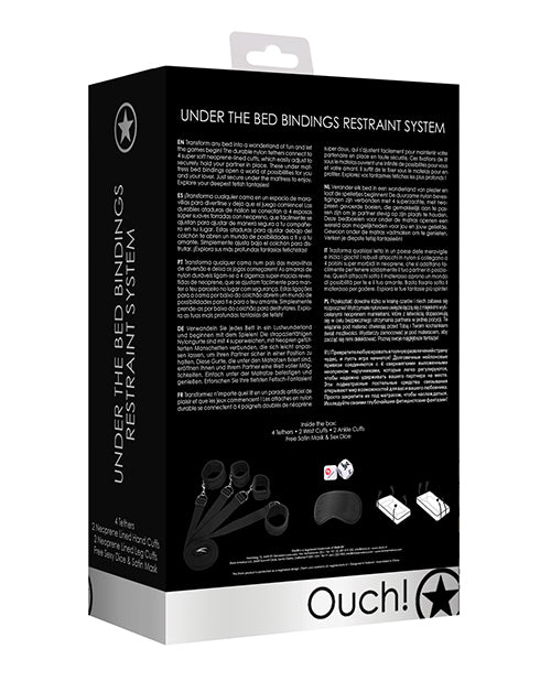 Shots Ouch Bed Restraint System - Black - Empower Pleasure