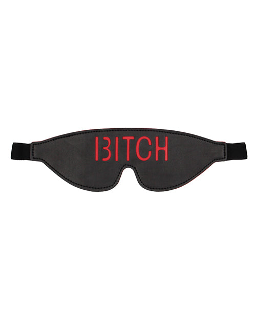 Shots Ouch Bitch Blindfold - Black - Empower Pleasure