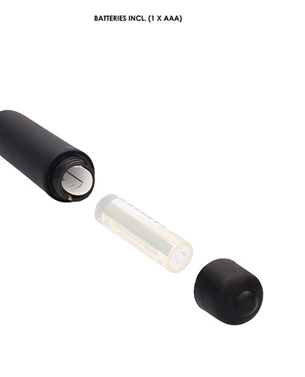 Shots Ouch Urethral Sounding Silicone Vibrating Bullet Plug w/Beaded Tip - Black - Empower Pleasure