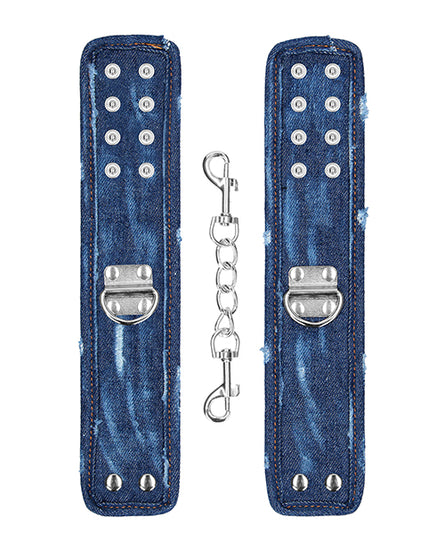 Shots Ouch Demin Handcuffs - Blue - Empower Pleasure