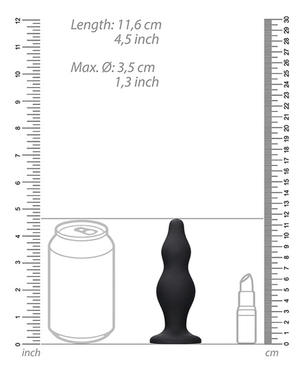 Shots Ouch Bubble Butt Plug - Black - Empower Pleasure