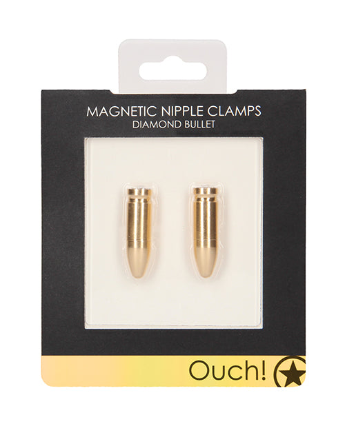 Shots Ouch Bullet Magnetic Nipple Clamps - Gold - Empower Pleasure