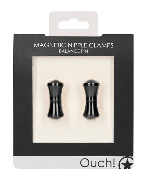 Shots Ouch Balance Pin Magnetic Nipple Clamps - Black - Empower Pleasure