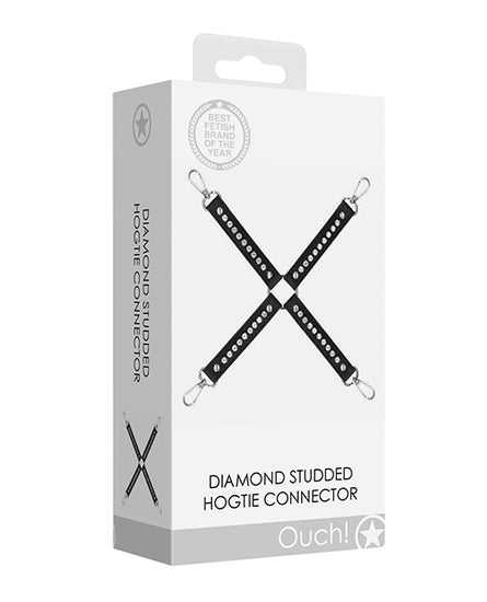 Shots Ouch Diamond Studded Hogtie - Black - Empower Pleasure