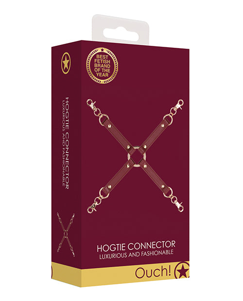 Shots Ouch Halo Hogtie Connector - Burgundy - Empower Pleasure