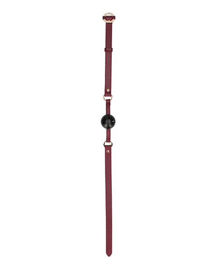 Shots Ouch Halo Breathable Ball Gag - Burgundy - Empower Pleasure