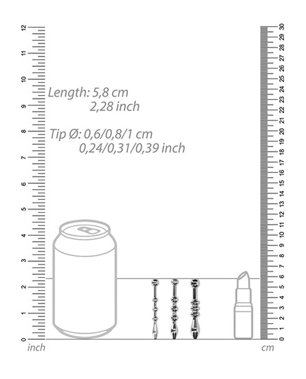 Shots Ouch Urethral Sounding Metal Plug Set - Empower Pleasure