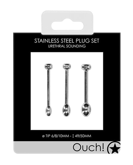 Shots Ouch Urethral Sounding Metal Plug Set - Empower Pleasure