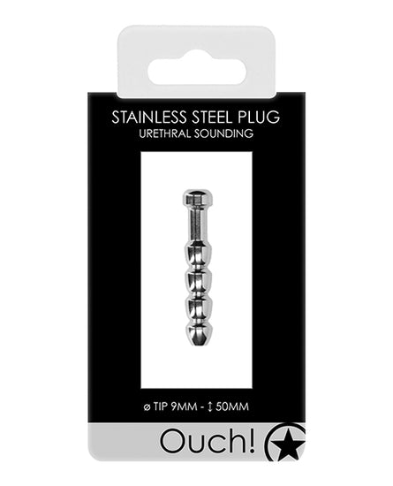 Shots Ouch 9mm Urethral Sounding Metal Plug - Empower Pleasure