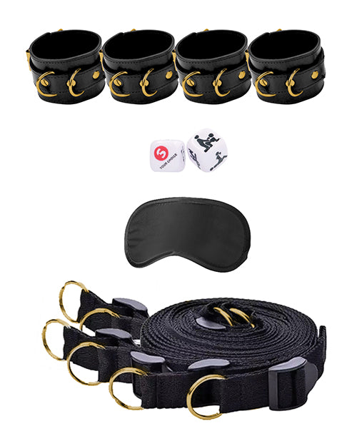 Shots Ouch Limited Edition Gold Bed Bindings Restraint System - Empower Pleasure