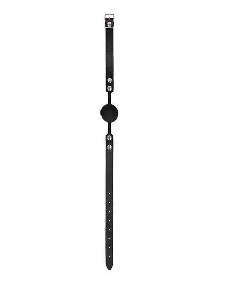 Shots Ouch Black & White Silicone Ball Gag - Black - Empower Pleasure