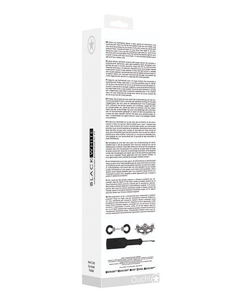 Shots Ouch Black & White Introductory Bondage Kit #3 - Black - Empower Pleasure