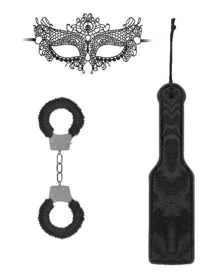 Shots Ouch Black & White Introductory Bondage Kit #3 - Black - Empower Pleasure