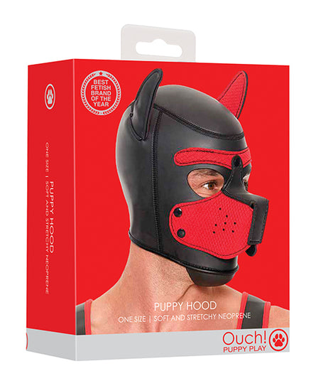 Shots Ouch Puppy Play Puppy Hood - Red - Empower Pleasure