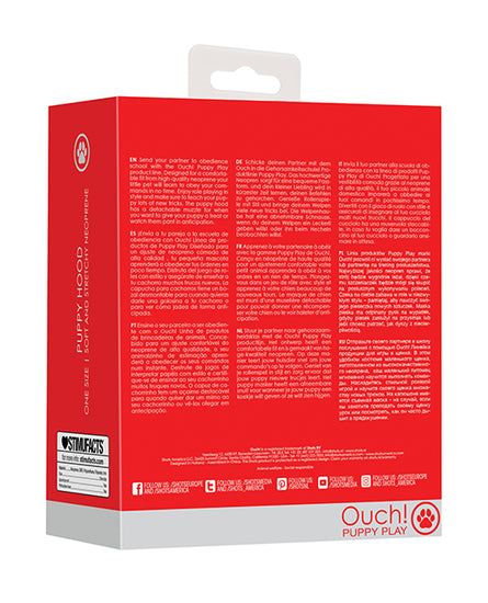 Shots Ouch Puppy Play Puppy Hood - Red - Empower Pleasure