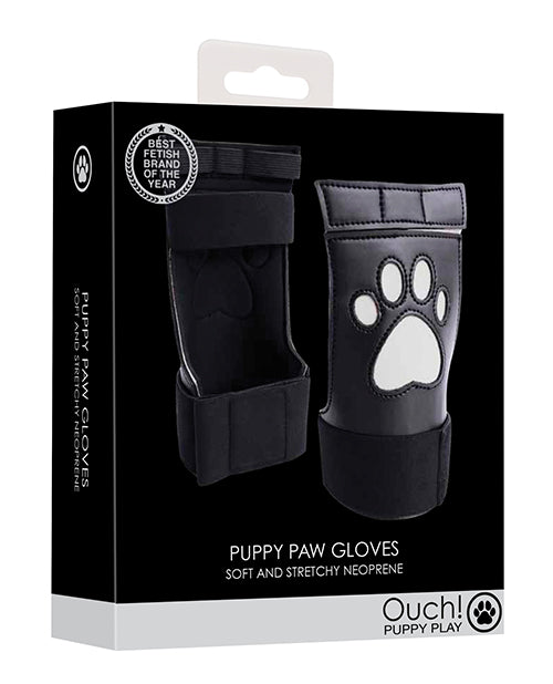 Shots Ouch Puppy Play Paw Cut-Out Gloves - White - Empower Pleasure