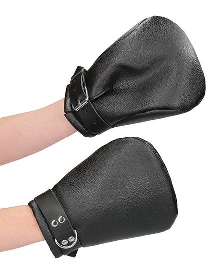 Shots Ouch Puppy Play Lined Fist Mitts - Black - Empower Pleasure