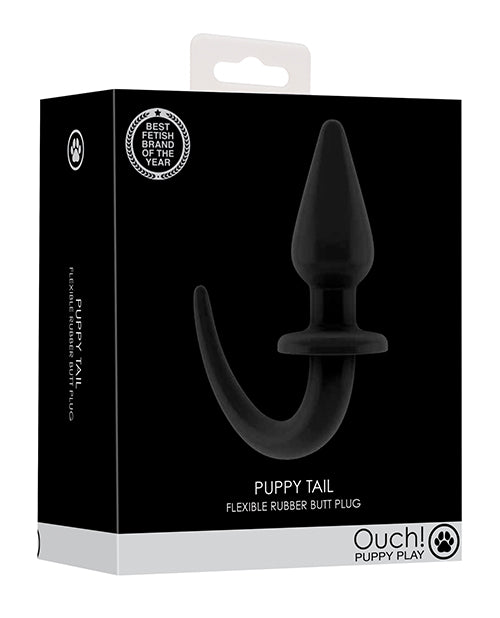 Shots Ouch Puppy Play Tail Butt Plug - Black - Empower Pleasure