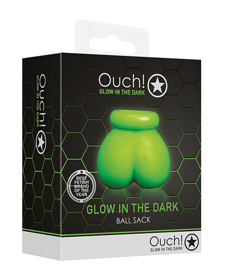 Shots Ouch Ball Sack - Glow in the Dark - Empower Pleasure