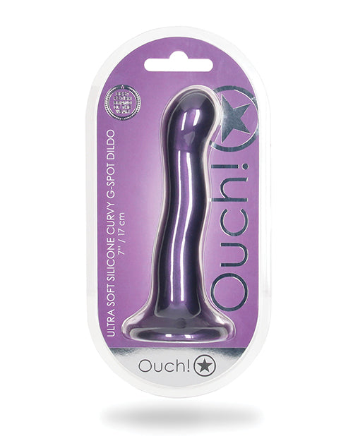 Shots Ouch 7" Curvy G-Spot Dildo - Metallic Purple - Empower Pleasure