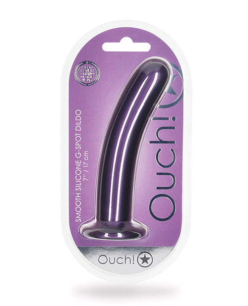 Shots Ouch 7" Smooth G-Spot Dildo - Metallic Purple - Empower Pleasure