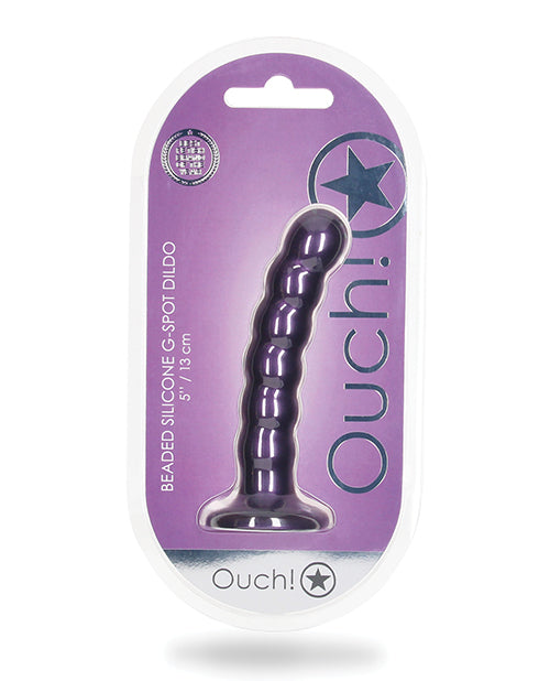 Shots Ouch 5" Beaded G-Spot Dildo - Metallic Purple - Empower Pleasure