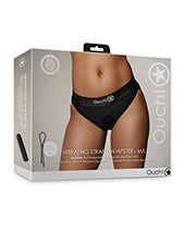 Shots Ouch Vibrating Strap On Hipster - Black M/L - Empower Pleasure