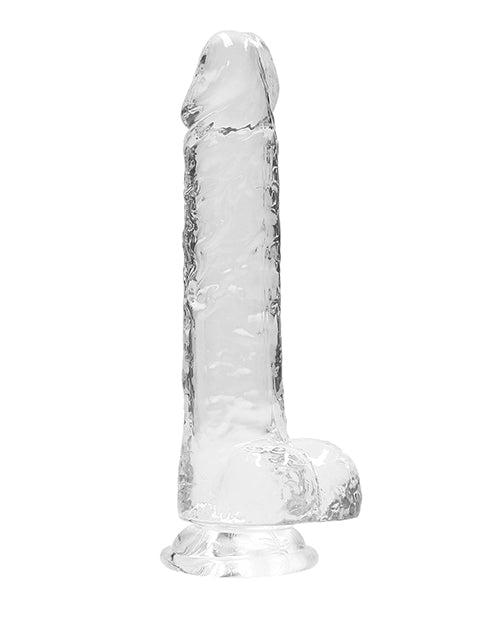 Shots RealRock Realistic Crystal Clear 8" Dildo w/Balls - Transparent Clear - Empower Pleasure