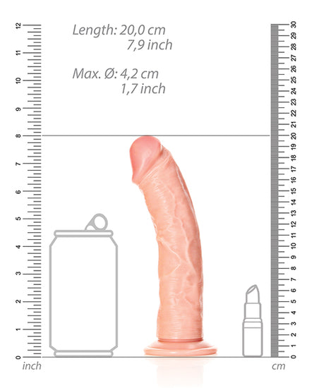 Shots RealRock Realistic 7" Curved Dildo - Flesh - Empower Pleasure