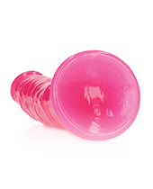 Shots RealRock 7" Slim Dildo Glow in the Dark - Neon Pink - Empower Pleasure