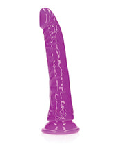 Shots RealRock 7" Slim Dildo Glow in the Dark - Neon Purple - Empower Pleasure