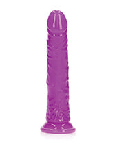 Shots RealRock 8" Slim Dildo Glow in the Dark - Neon Purple - Empower Pleasure