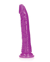 Shots RealRock 9" Slim Dildo Glow in the Dark - Neon Purple - Empower Pleasure